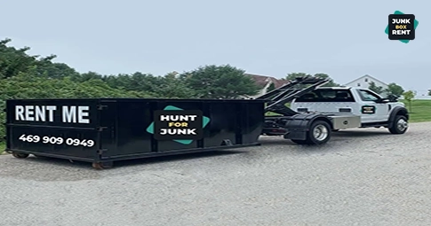 Dumpster truck for rent.