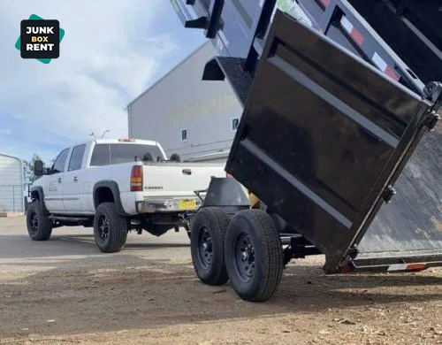 Dump trailer unloading.