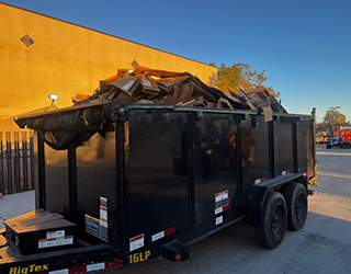 Trailer loaded with waste.