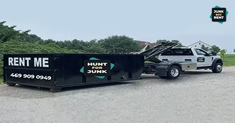Dumpster truck for rent.