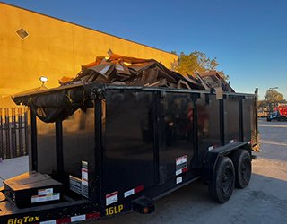 Trailer loaded with waste.